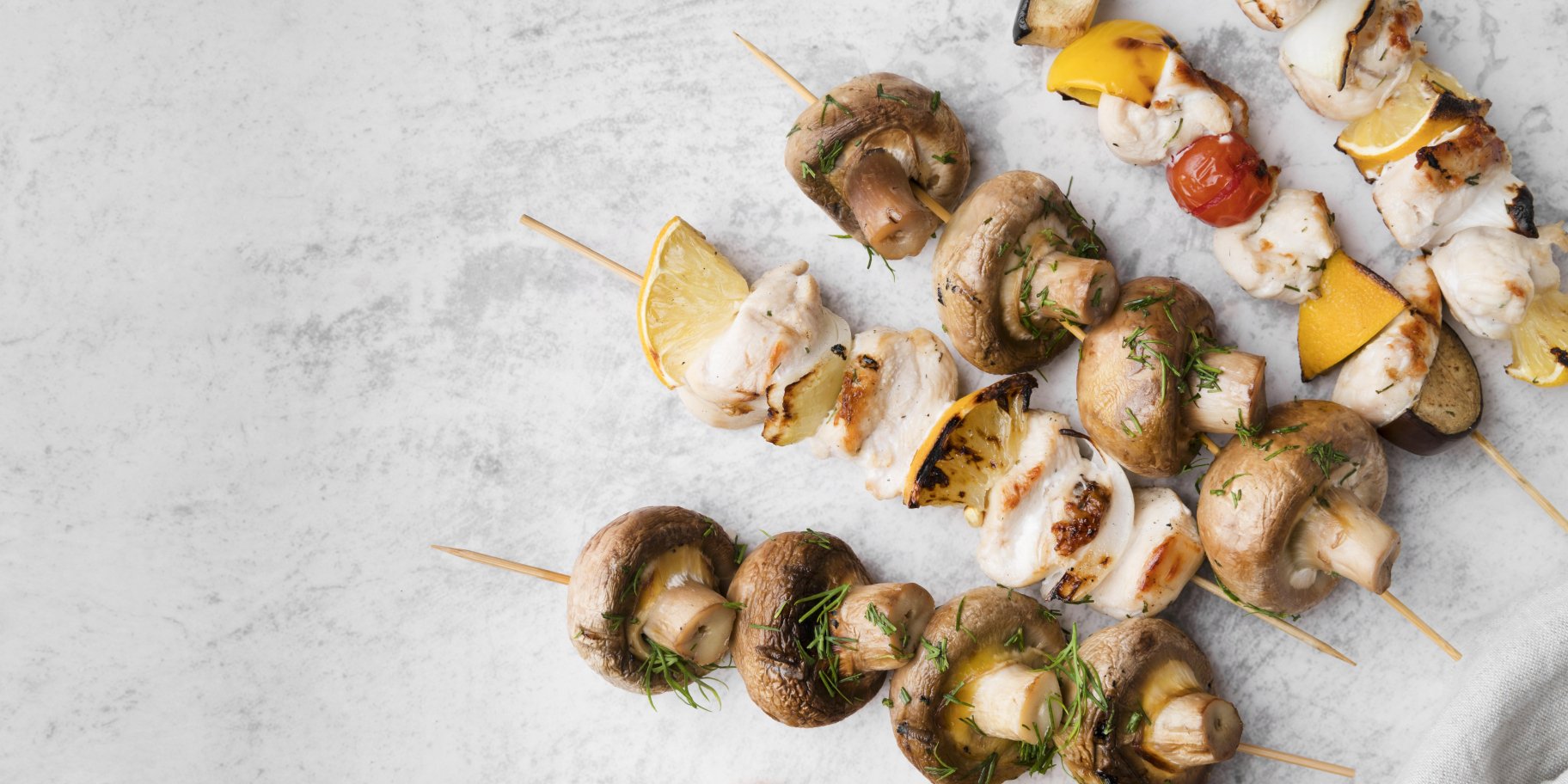 Гриби на шпажках, шашлик у духовці