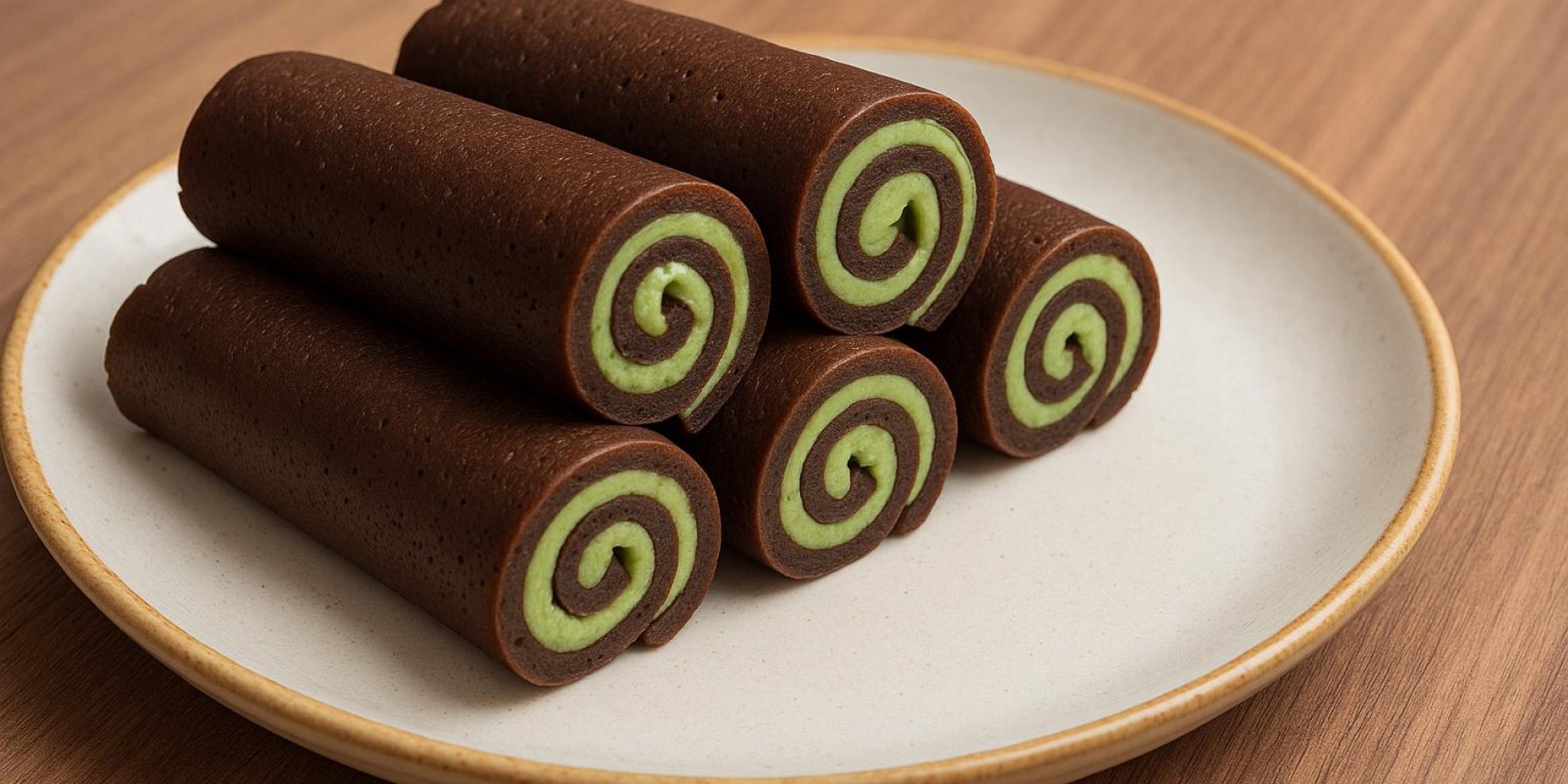 Шоколадні млинці з кремом матча