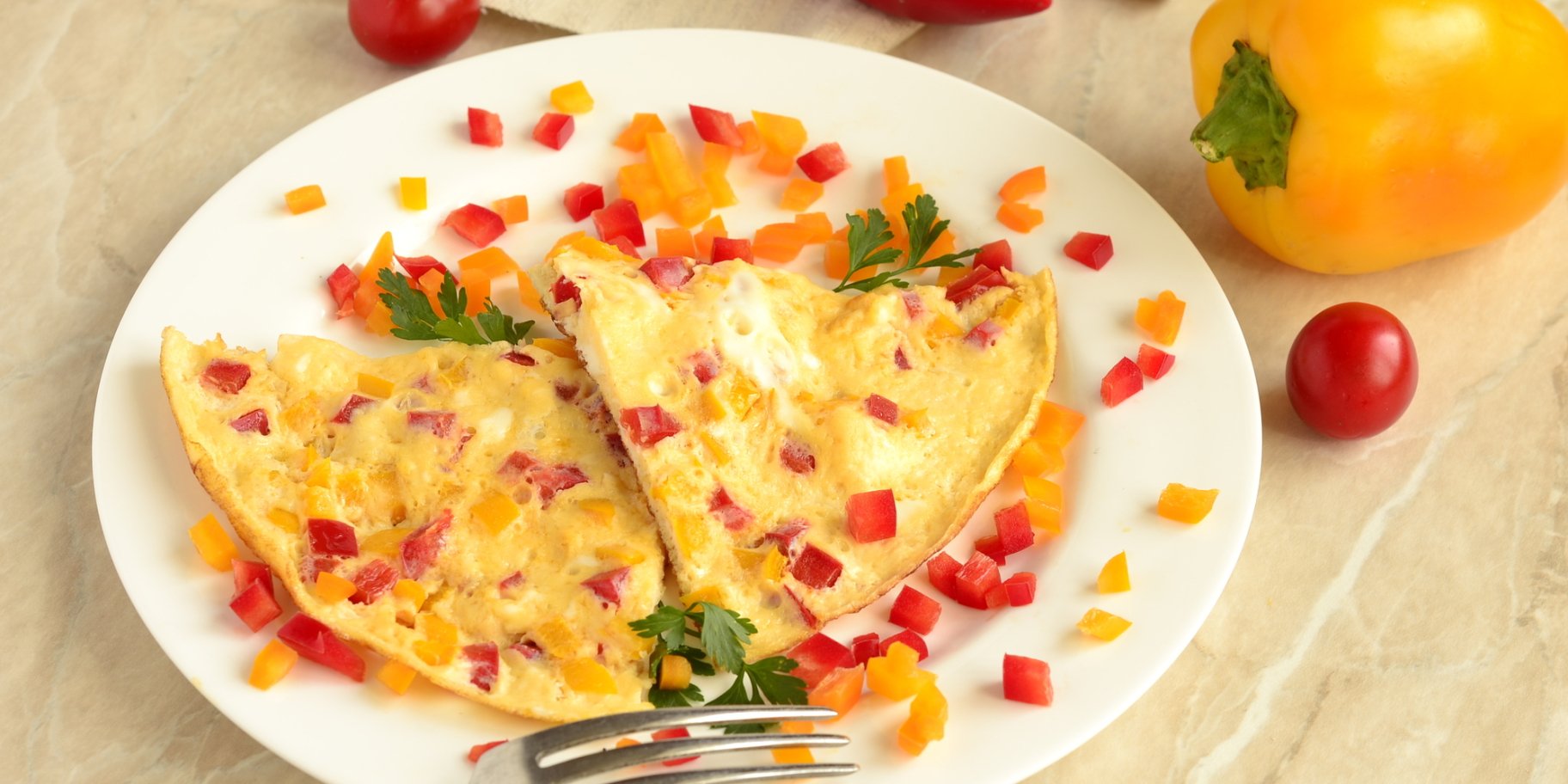 Рисовий омлет з перцем