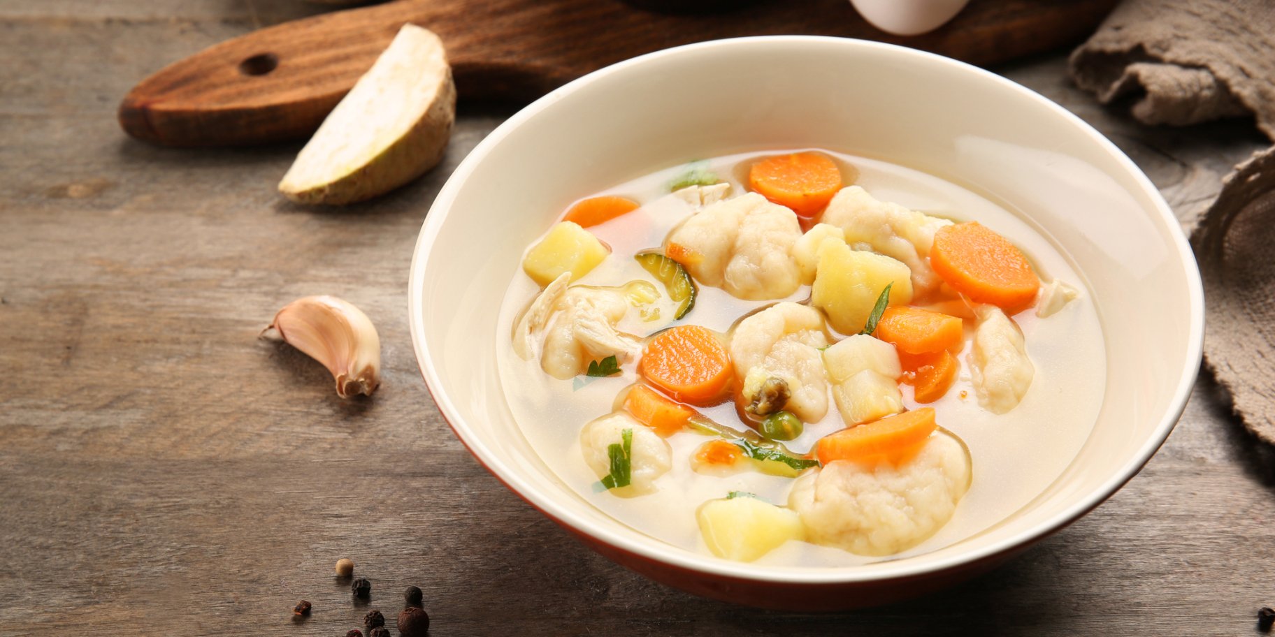 Суп із сирними кльоцками