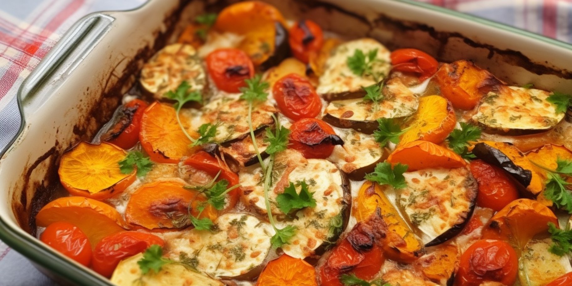 Морская рыба, запеченная со сладким перцем.