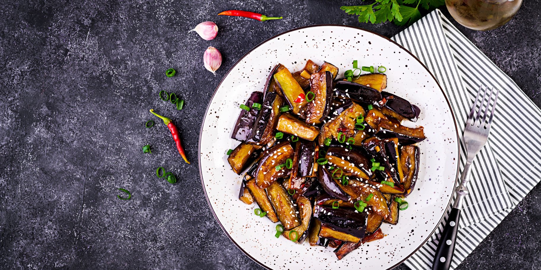 баклажани у медово-часниковій глазурі