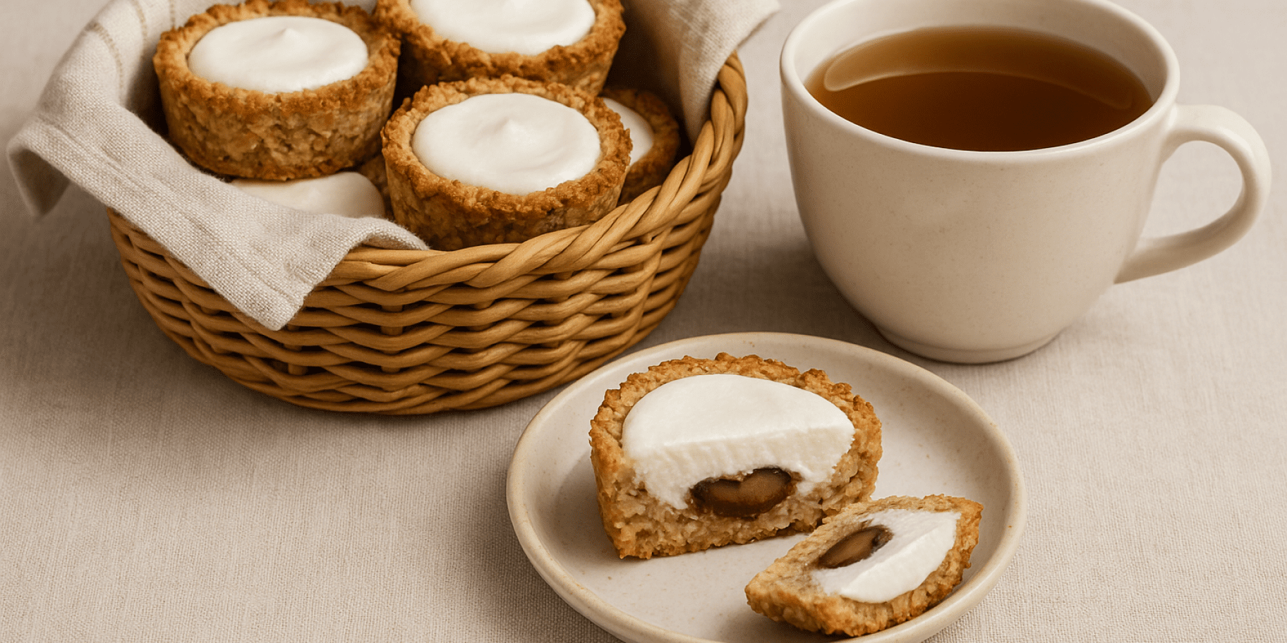 Вівсяно-арахісовий кошик з кисломолочним сиром