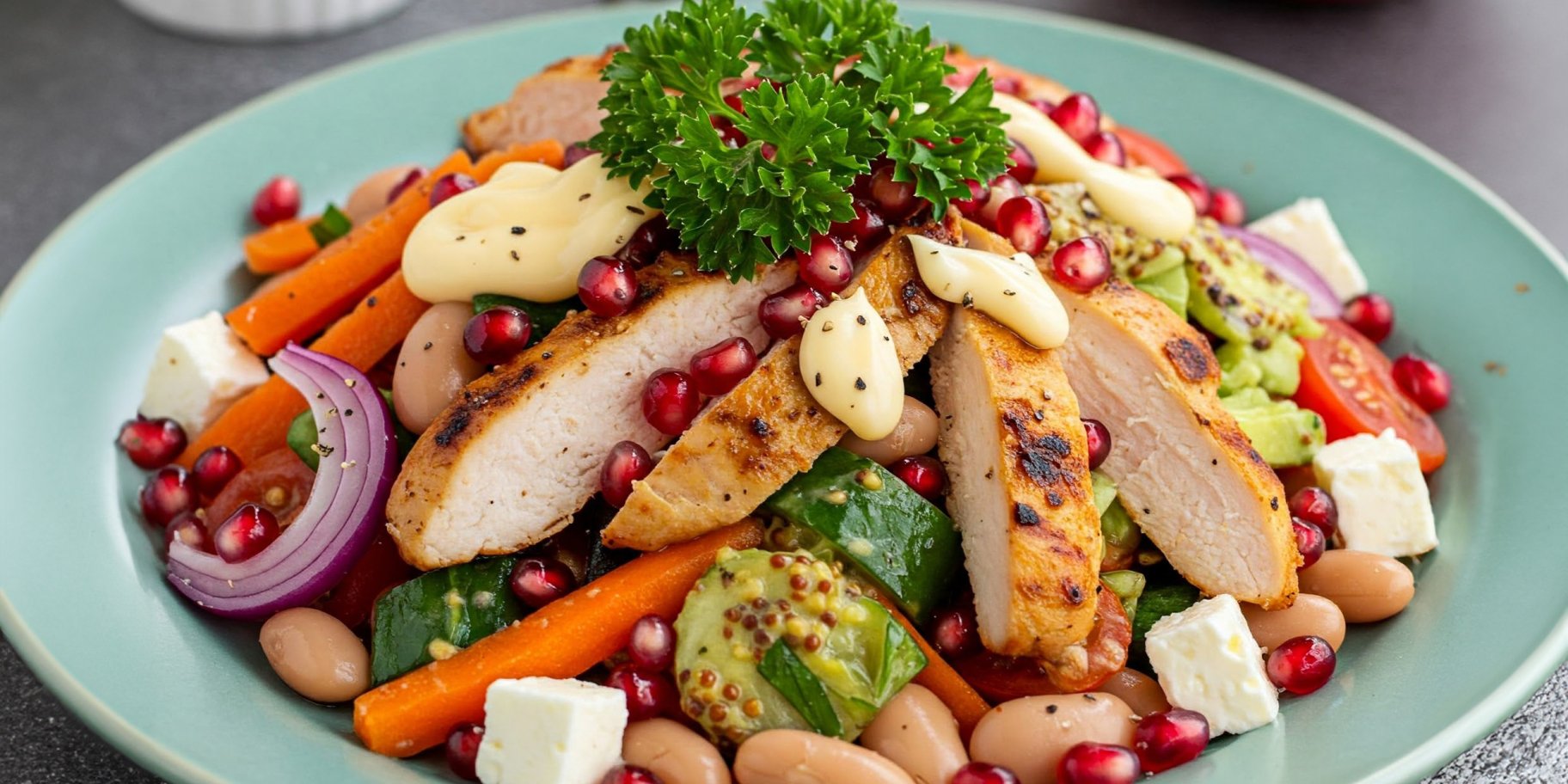 Салат з куркою і гранатом «Світанок»