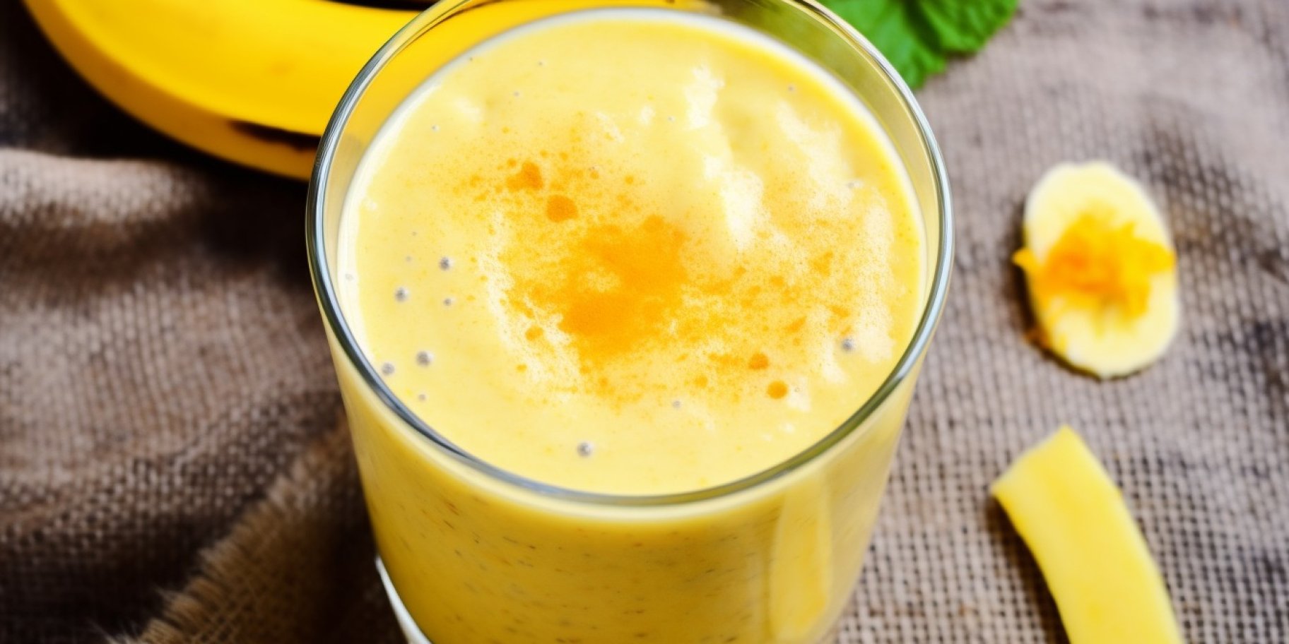золотий коктейль з бананом і куркумою