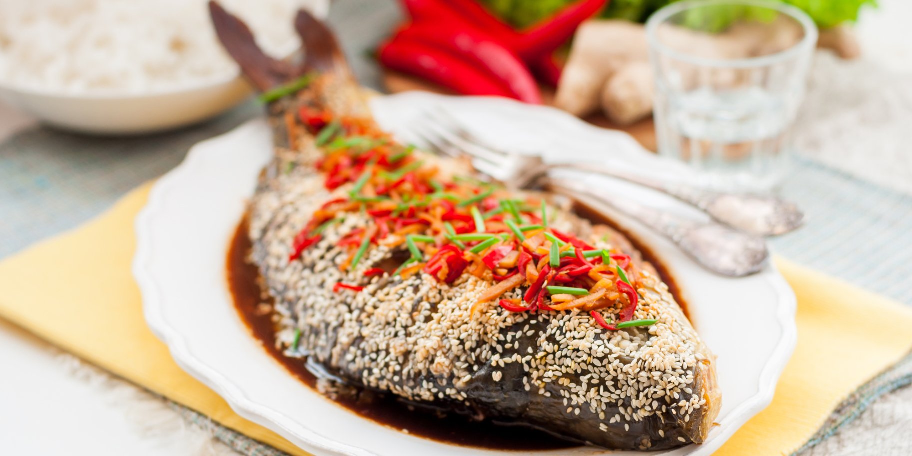 Карп в кунжуте