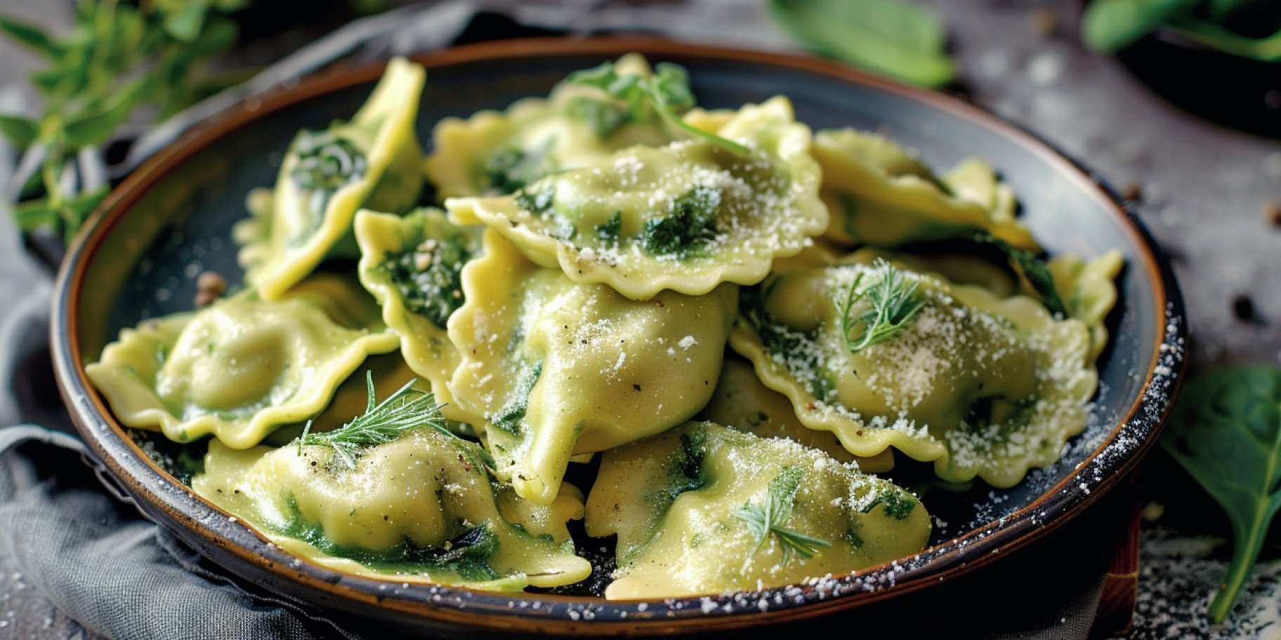 Вареники зі шпинатом і рикотою