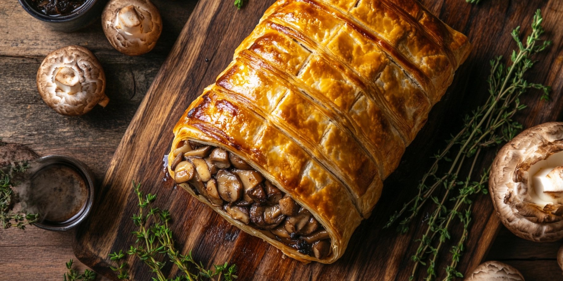 Пиріг з листкового тіста з грибами