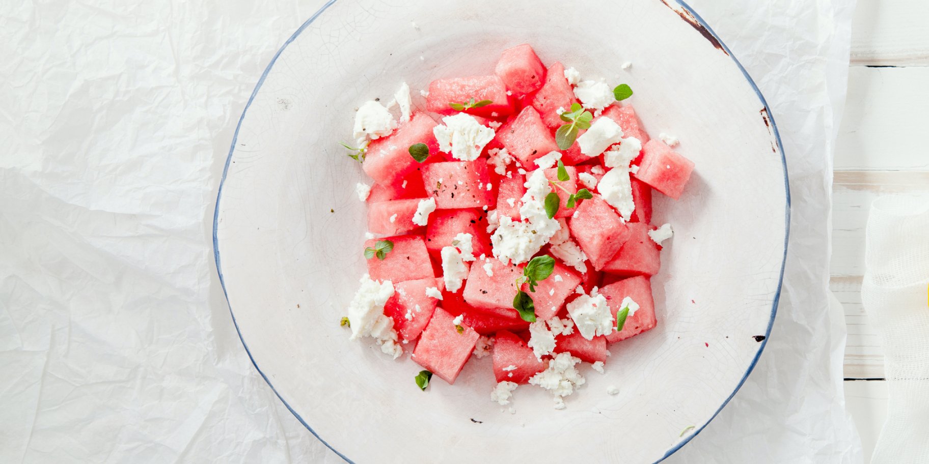 Салат з бриндзею та кавуном