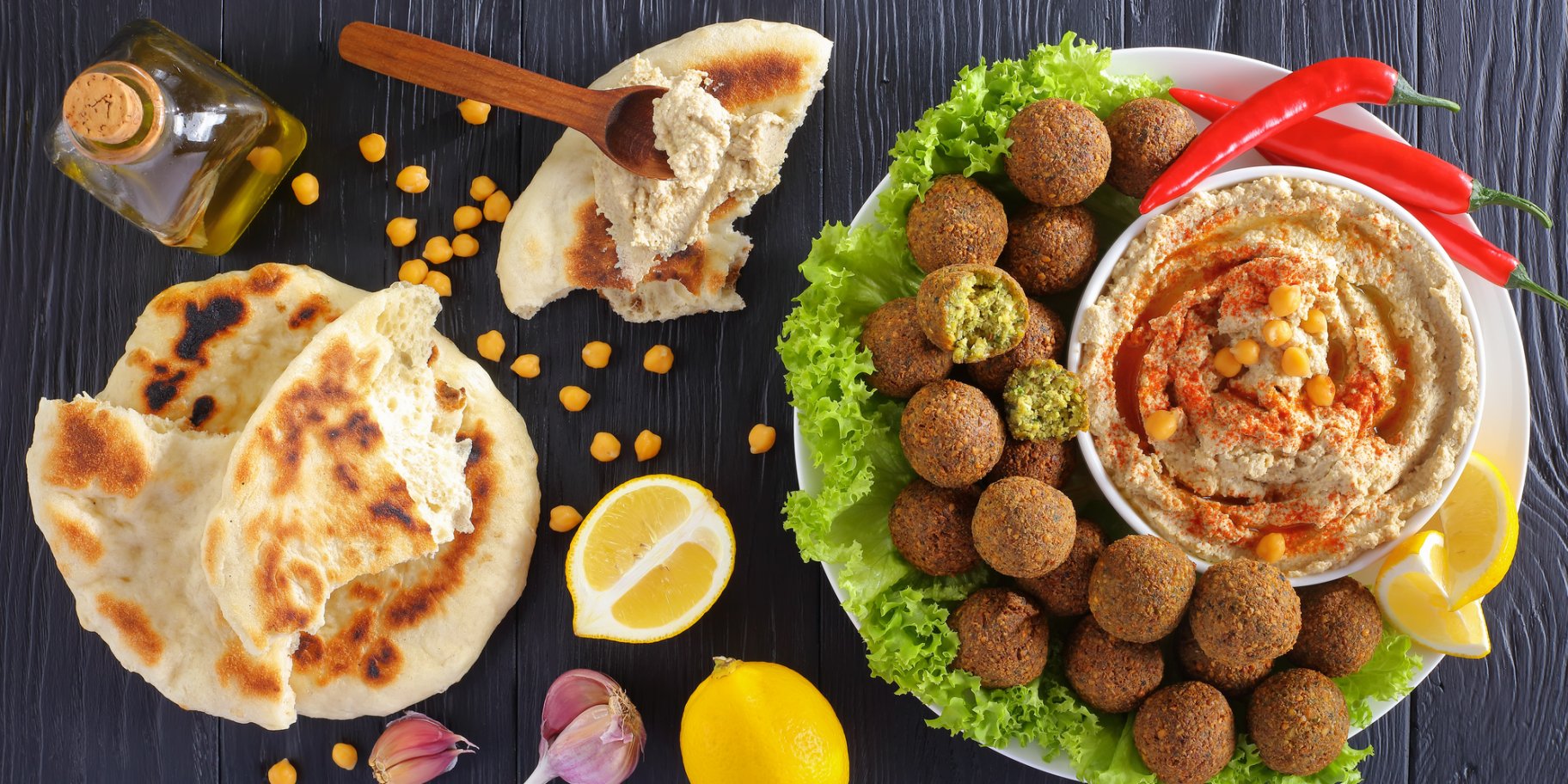 Фалафель, хумус, піта