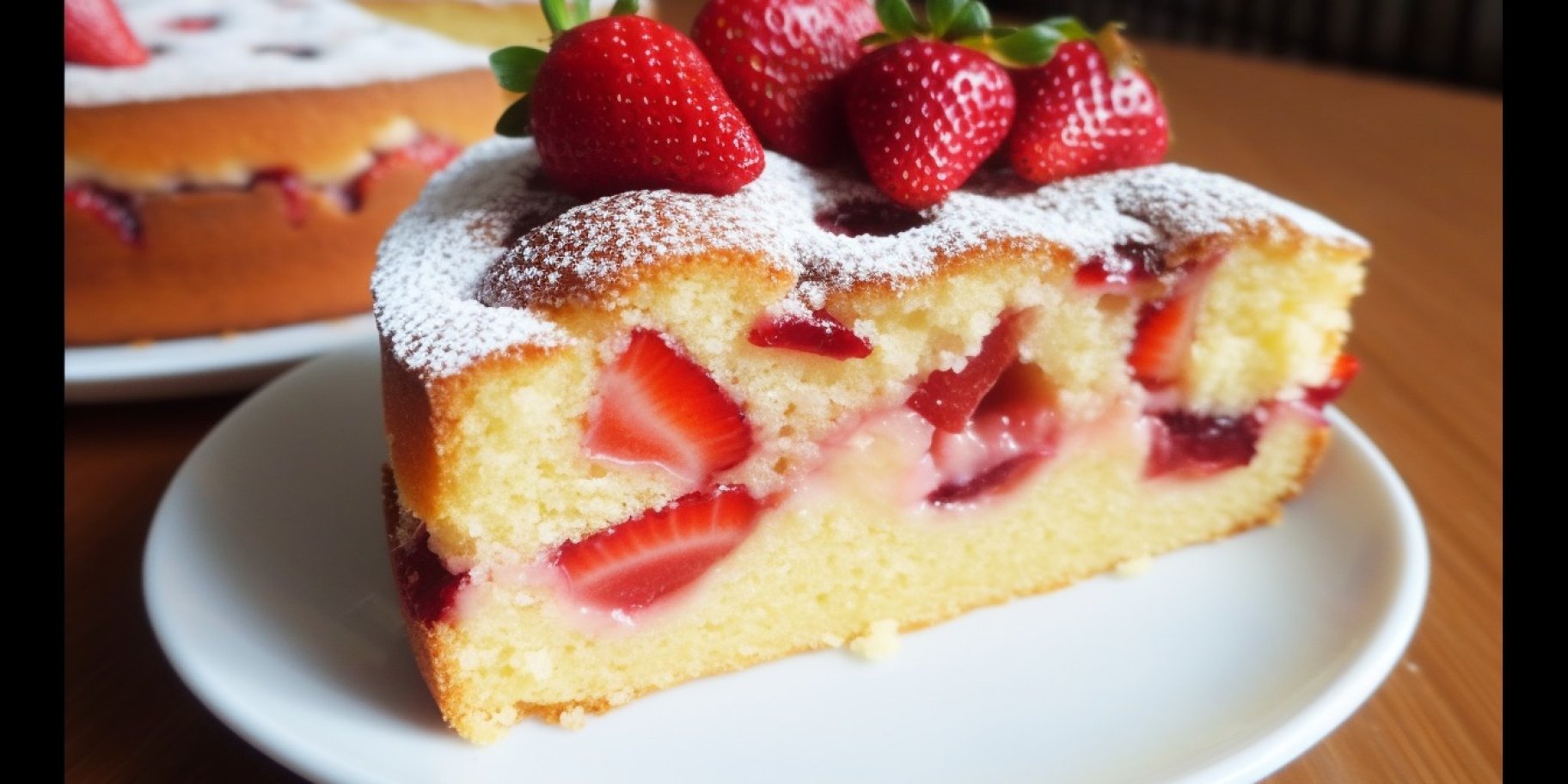 Наливной пирог с клубничной начинкой