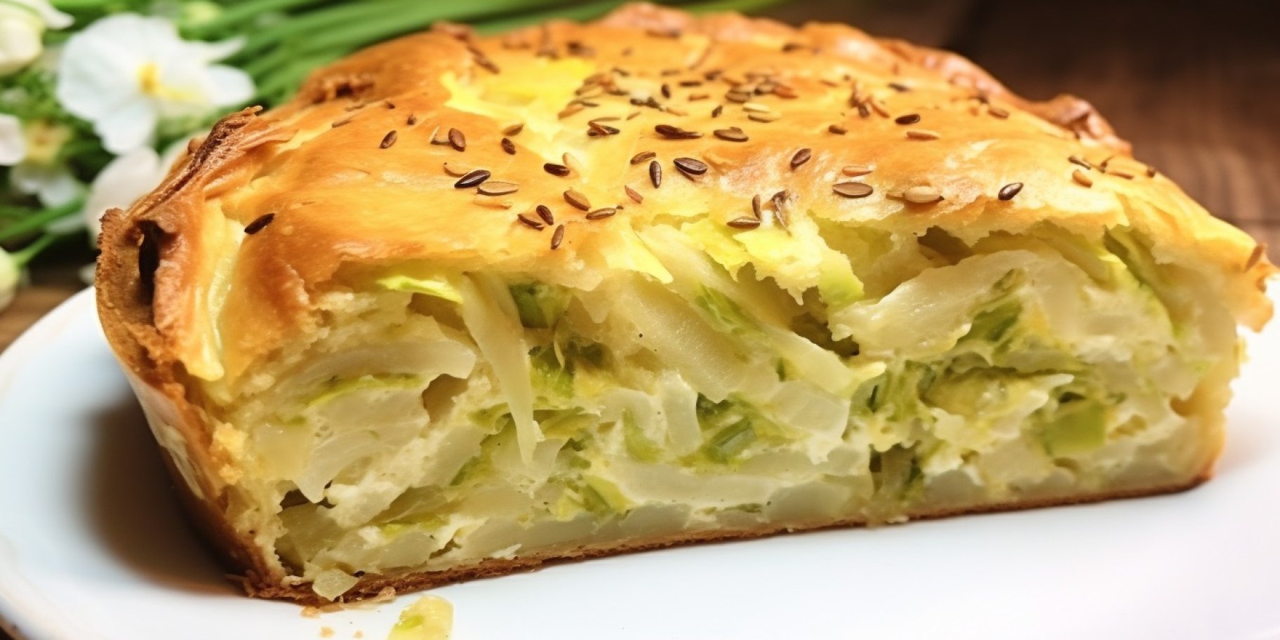 заливной пирог с капустой