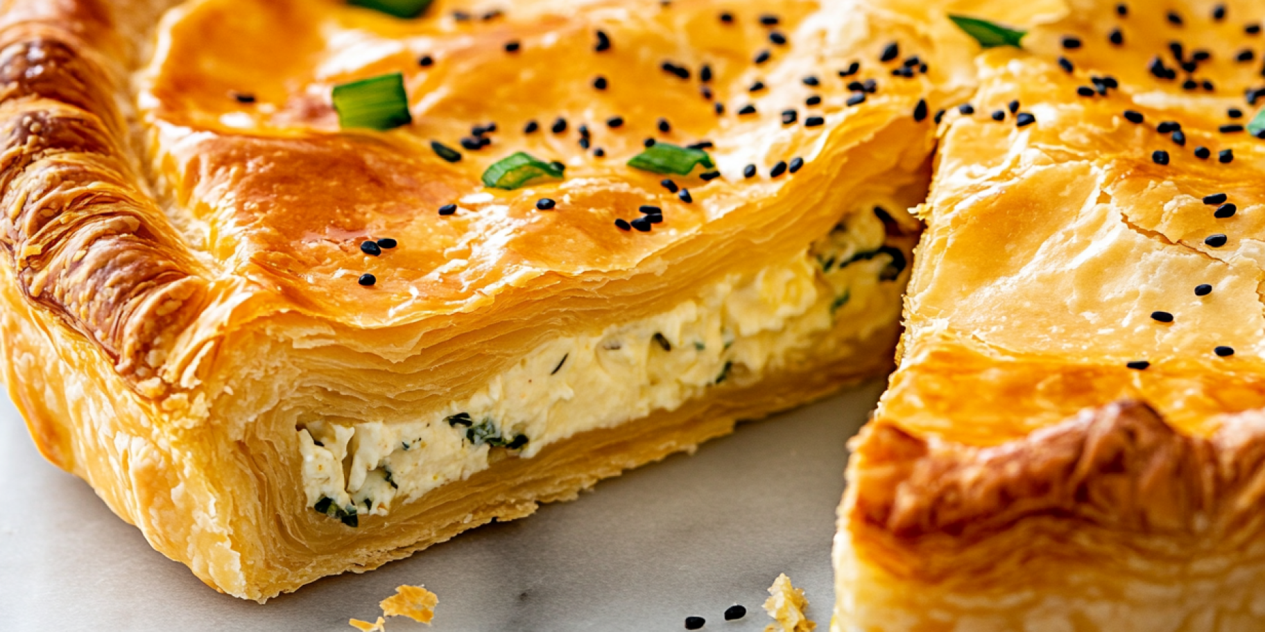 Швидкий пиріг з яйцями, сиром і зеленню