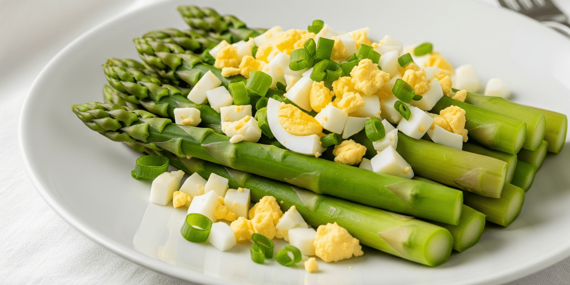 Спаржа з яйцем і зеленою цибулею