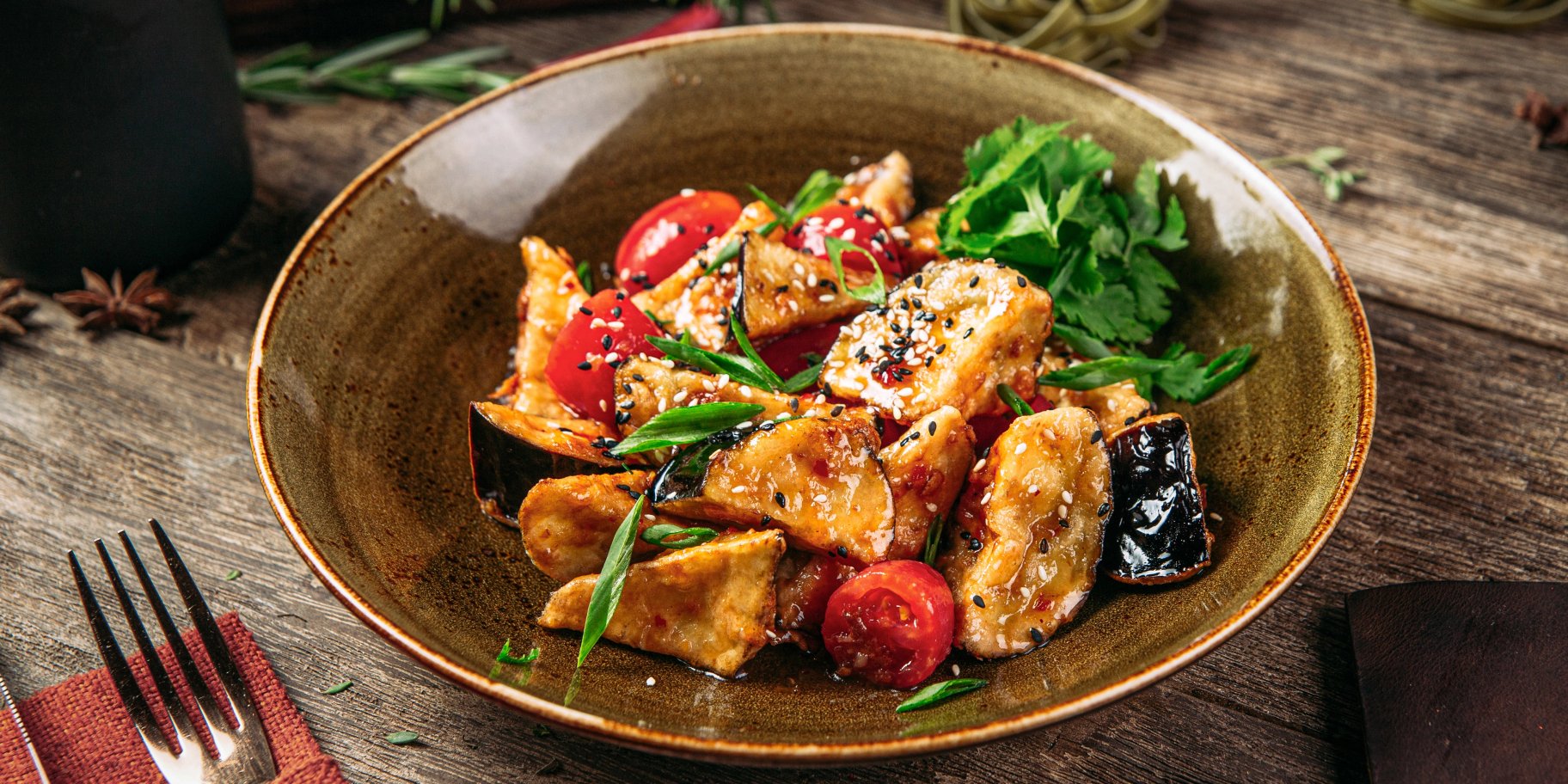 Салат зі смаженими баклажанами