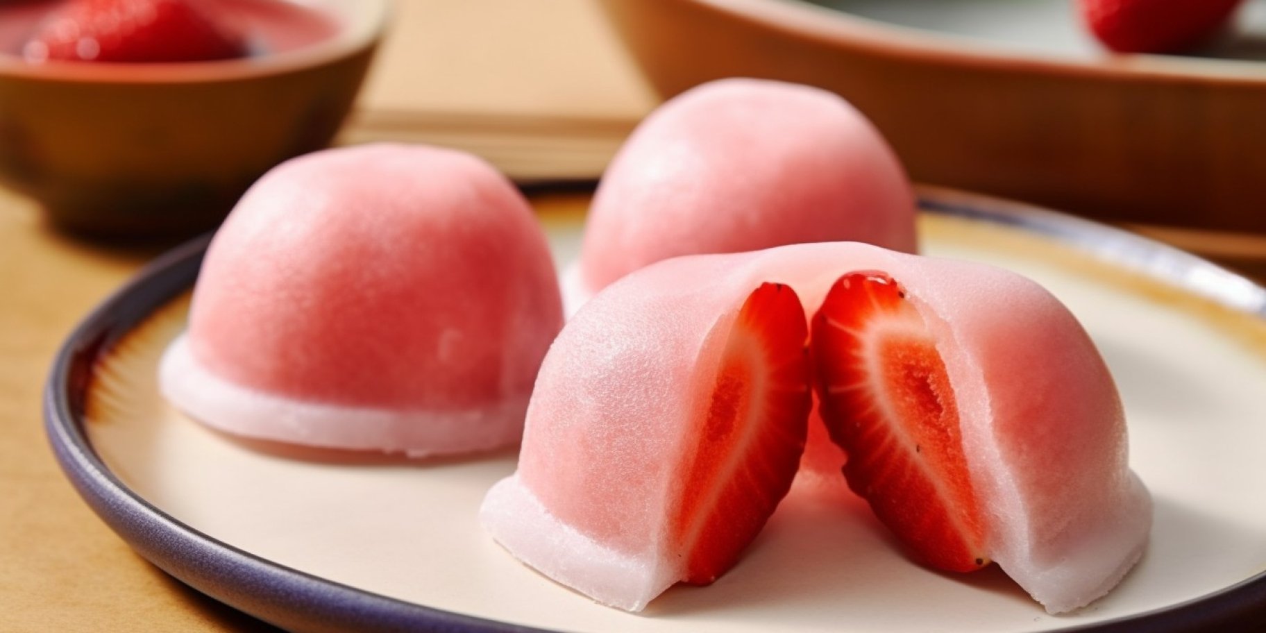 моти с клубникой