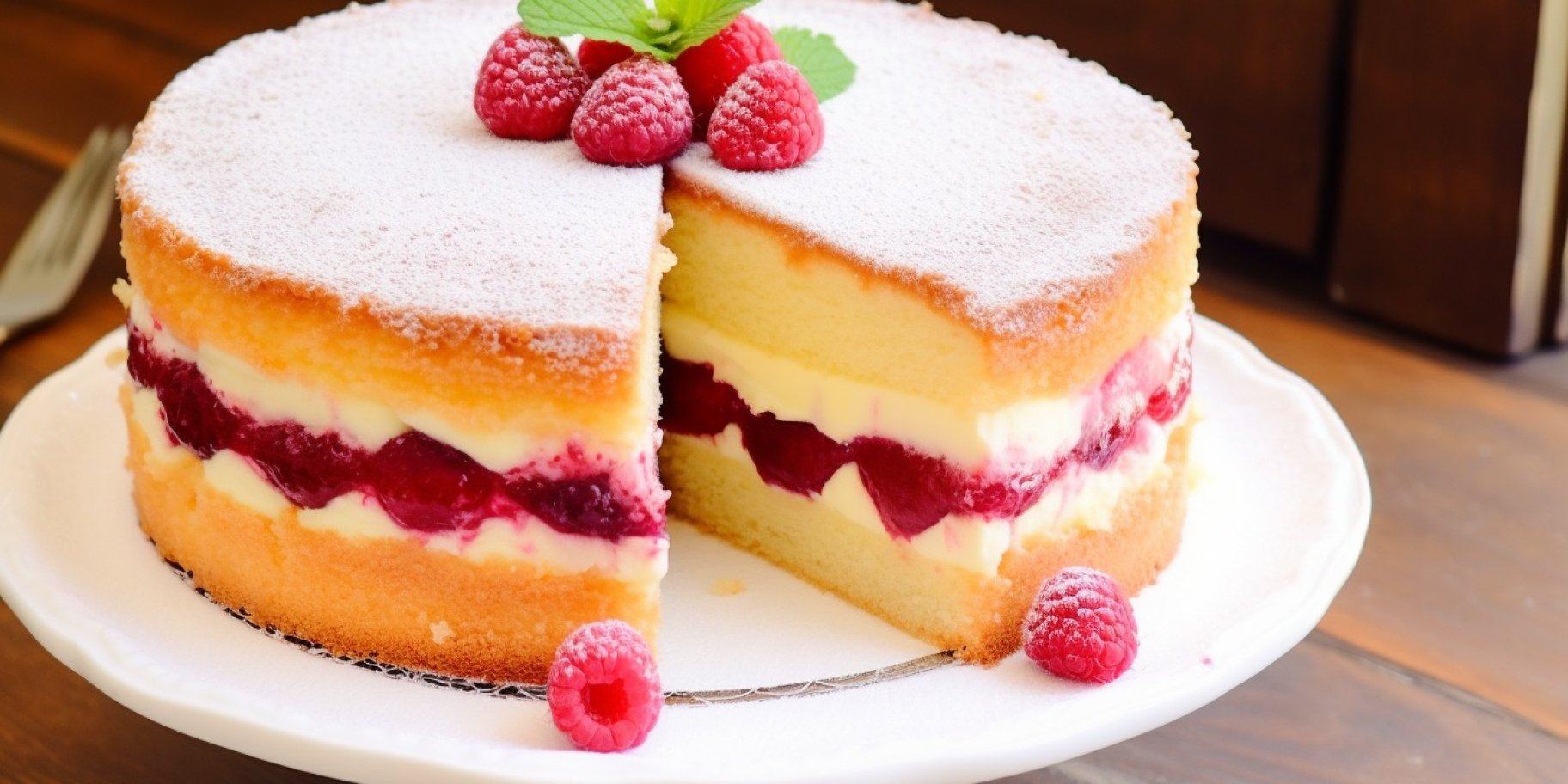 Класичний французький торт фрамбуазьє з малиною