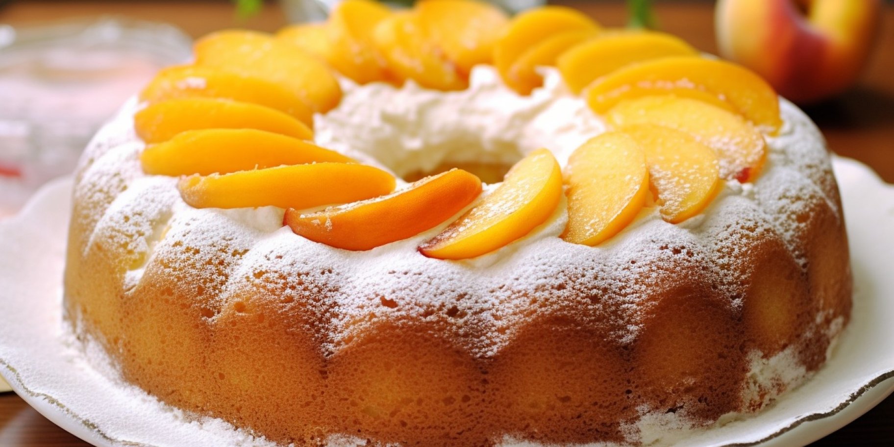 кекс із персиками