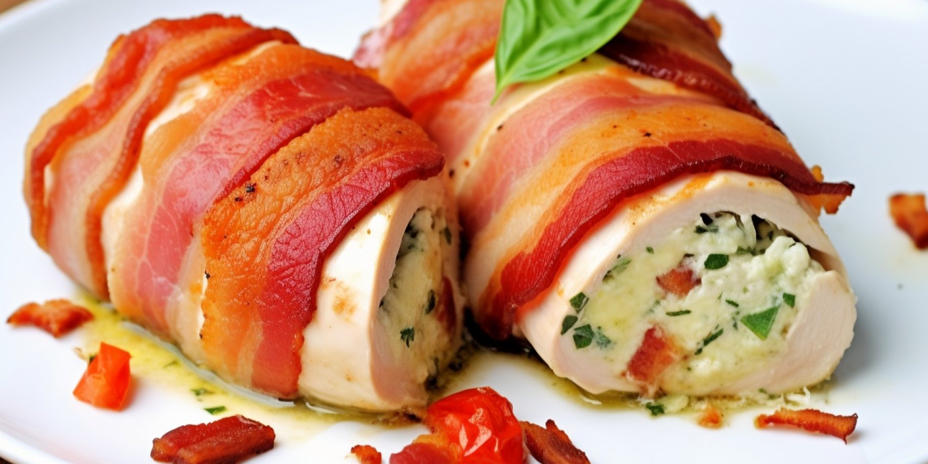 фаршировані курячі грудки в беконі