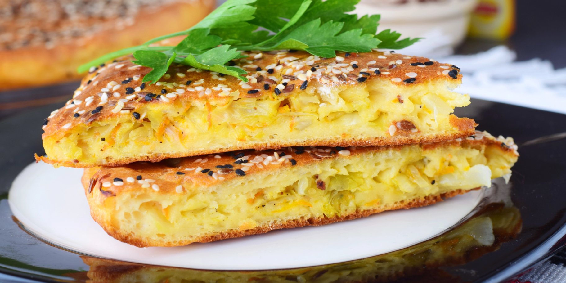 Заливний пиріг з капустою