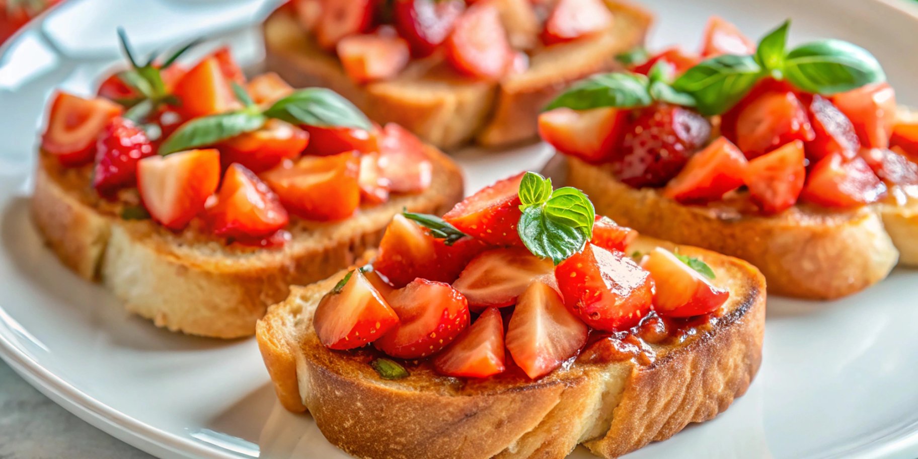 Брускети з паштетом та полуничним компоте