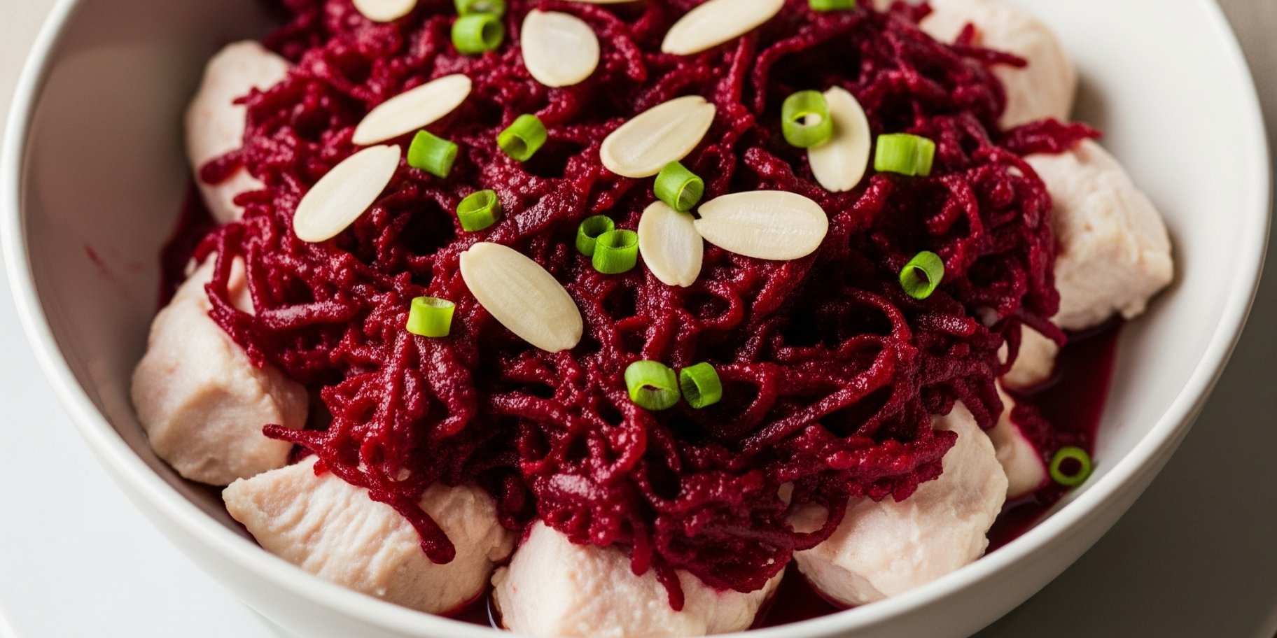 Салат з буряком, куркою і горіхами