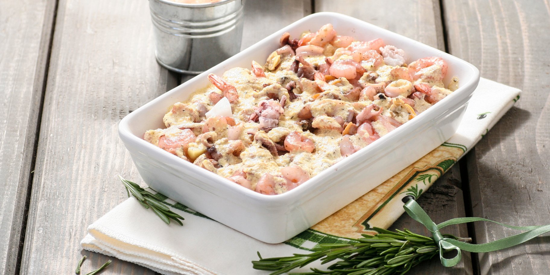 сирний гратен з креветками