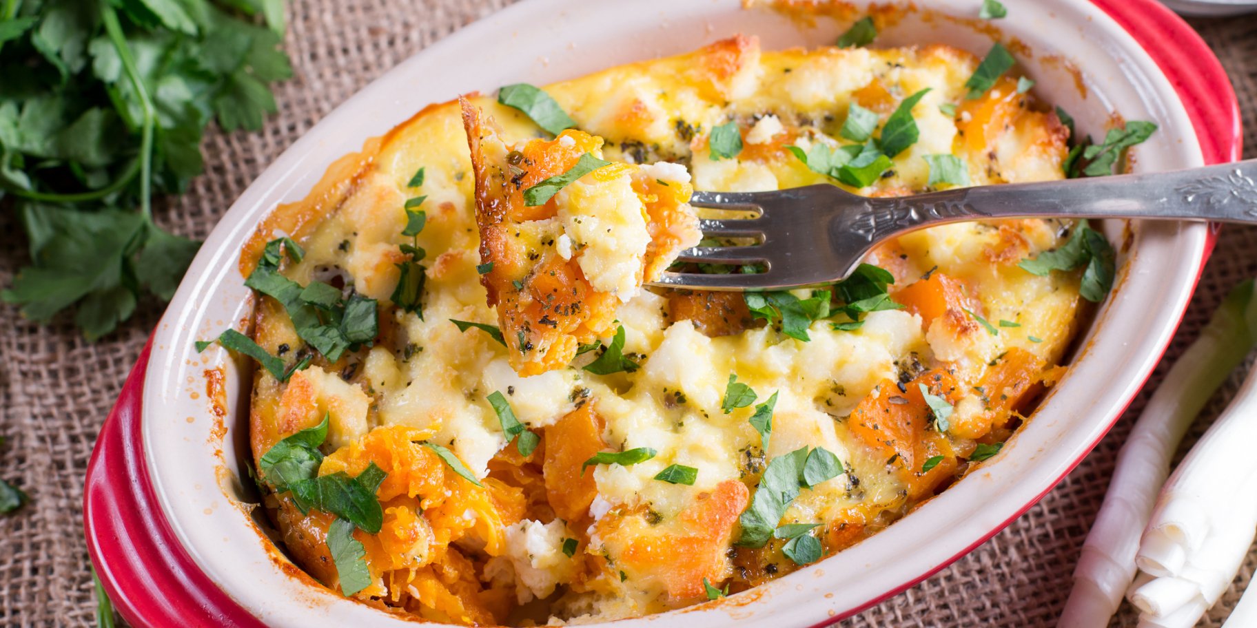 Макаронна запіканка з фаршем і гарбузом