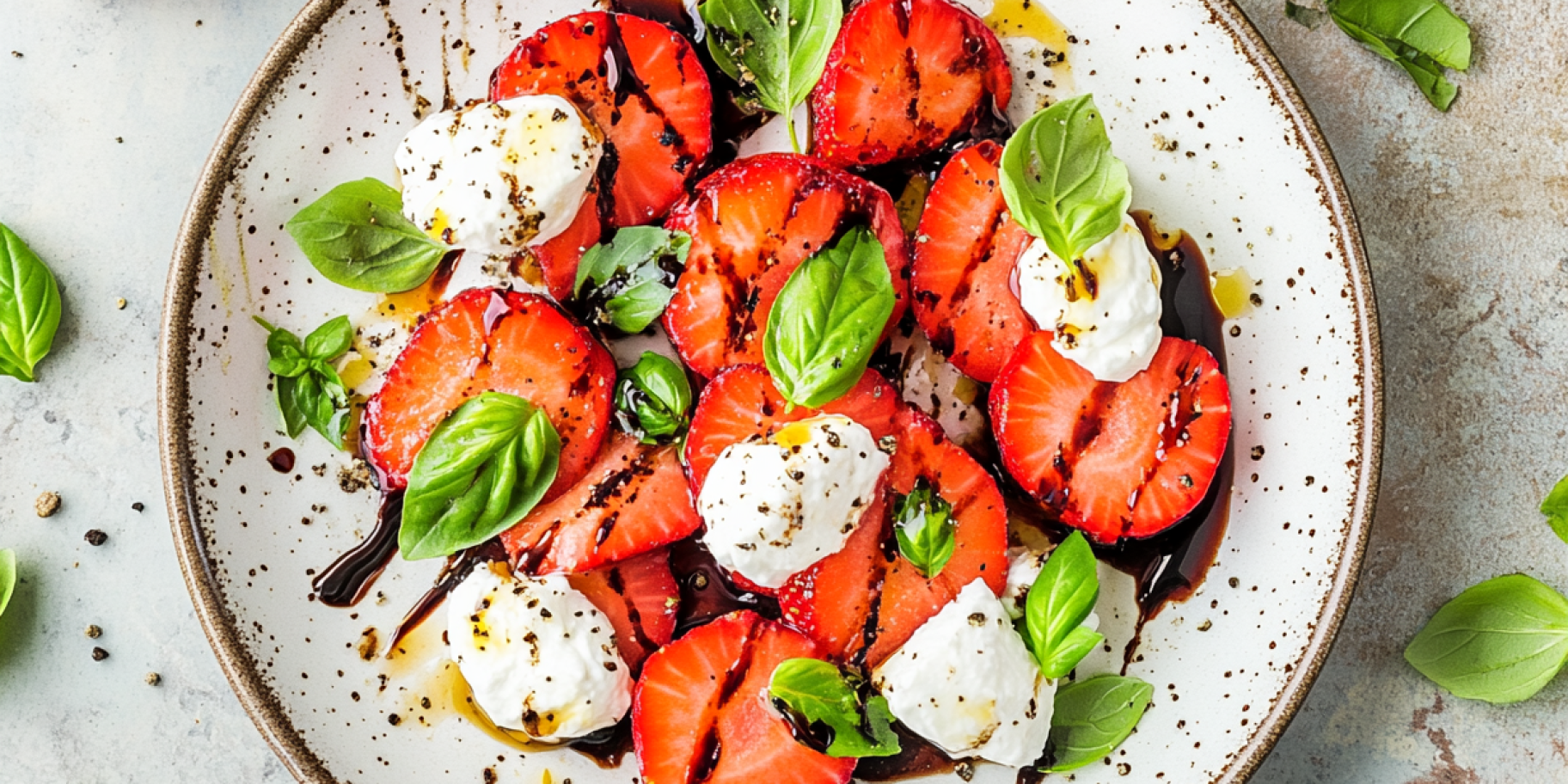 салат з полуницею, базиліком і карпатською вурдою