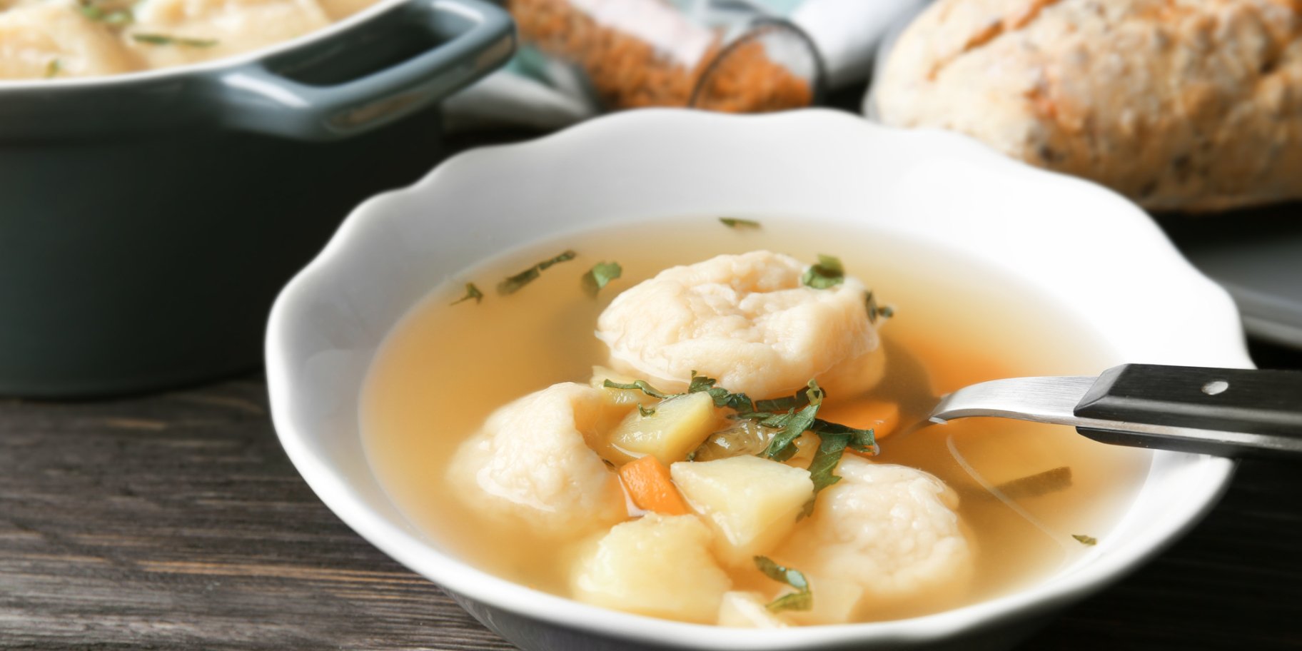 Суп з сирними кульками і куркою