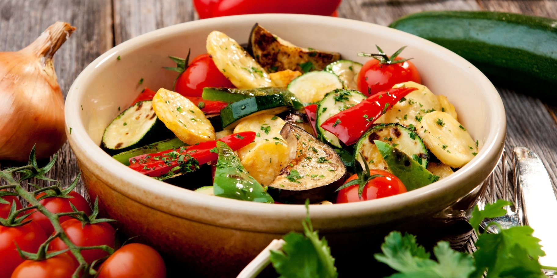 запеченные овощи с баклажаном