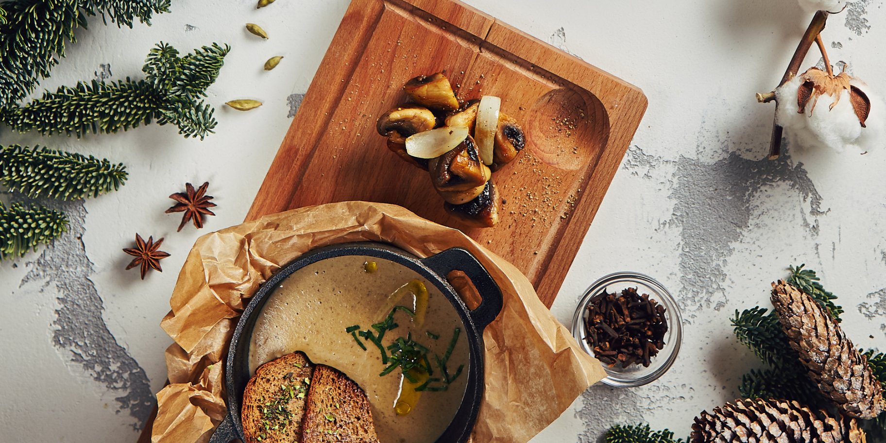 суп, новорічний декор