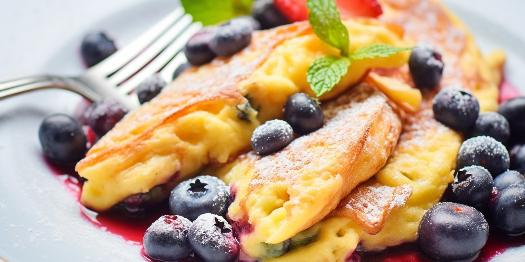 Сладкий омлет с черникой