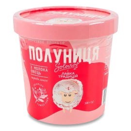 Морозиво Лавка Традицій Soloviov Полуниця пломбір з овечого молока 12%, 300г