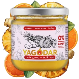 Ананас-апельсин-імбир джем без цукру 210 г