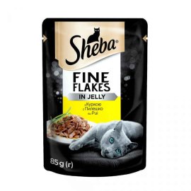 Sheba (Шеба) Black&Gold Fine Flakes - Вологий корм з куркою для котів (шматочки в желе)