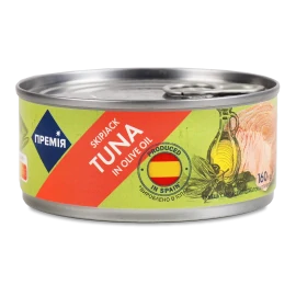 Тунець смугастий «Премія» в оливковій олії, 160г
