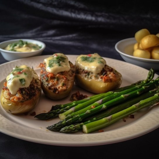 Cпаржа й фарширована картопля