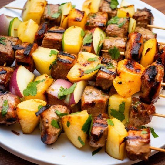 Сочный свиной шашлык с яблоками