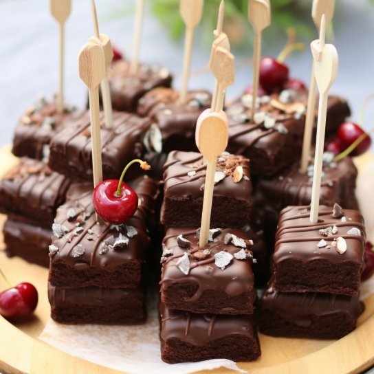 брауни-эскимо с вишнями