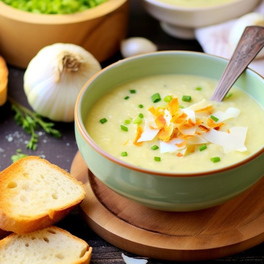 Крем-суп из лука и чеснока