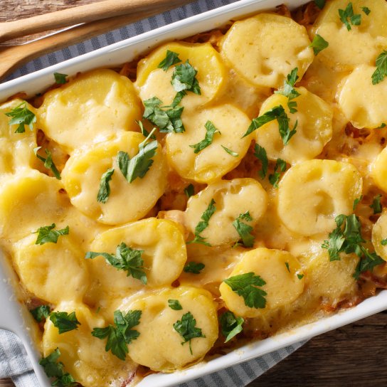 Запечена картопля з грибами