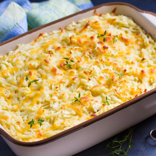 Картопляна запіканка з морквою і бринзою