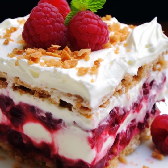 Холодний торт з малиною та желе