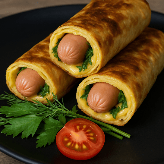 Сосиски із сиром у лаваші