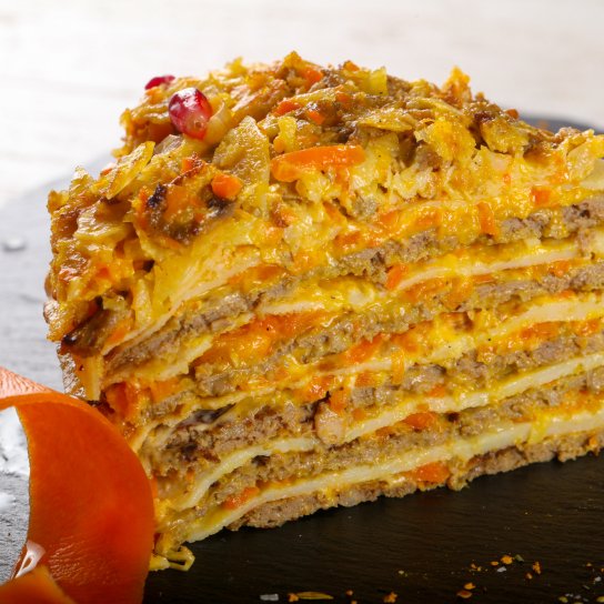 артопляний торт з фаршем