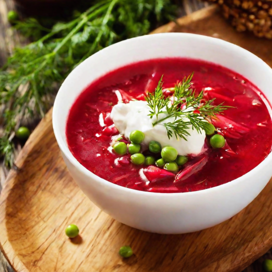 Червоний борщ з горошком