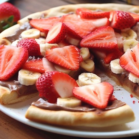 полунично-бананова піца на десерт