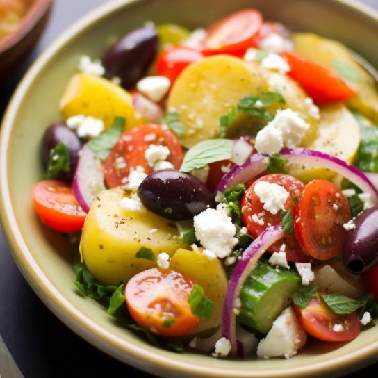 Салат з молодої картоплі по-грецьки