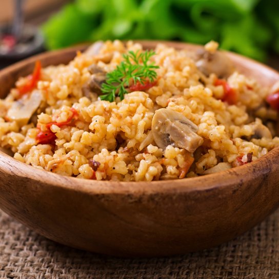 Булгур з індичкою і грибами - рецепт